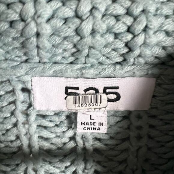 525 America Blue Wide Sleeve Chunky Knit Turtleneck Sweater Size Large - Picture 12 of 12